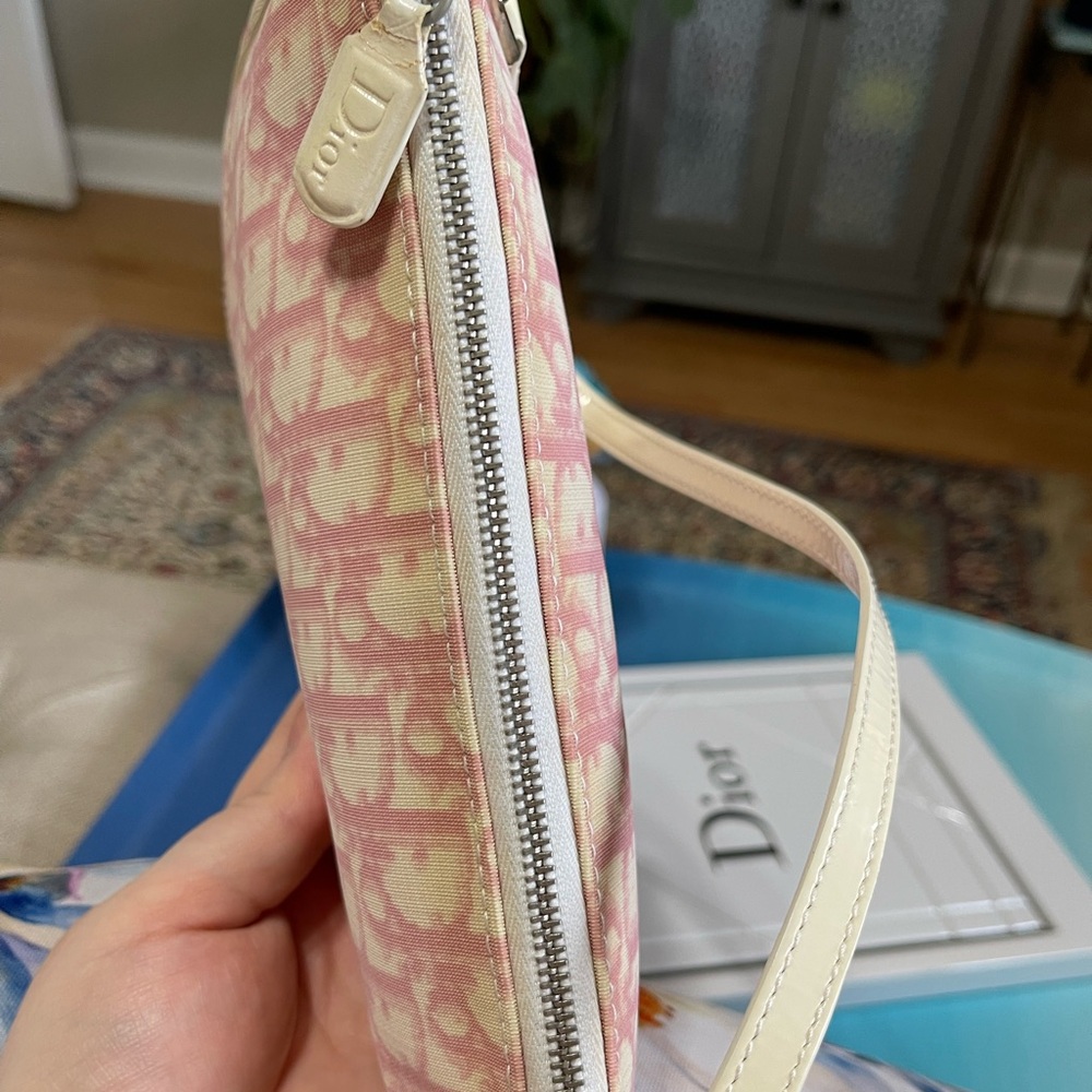 Dior Pink Oblique Logo Mini Canvas Saddle Bag - Picture 13 of 17
